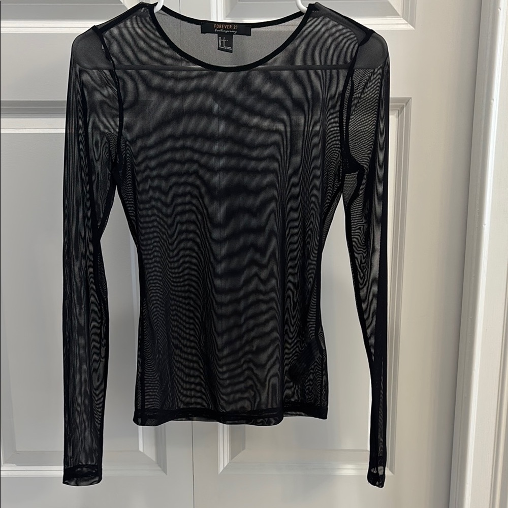 (5/$30 deal) 
Forever 21 Black Sheer Mesh Top